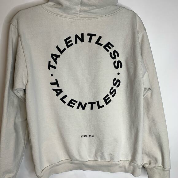 NWOT Talentless Beige Hoodie Sweatshirt Sz Medium - Picture 5 of 6
